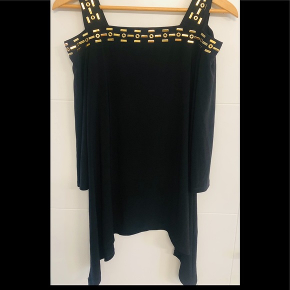 Joseph Ribkoff Black & Gold Tunic - Picture 1 of 2